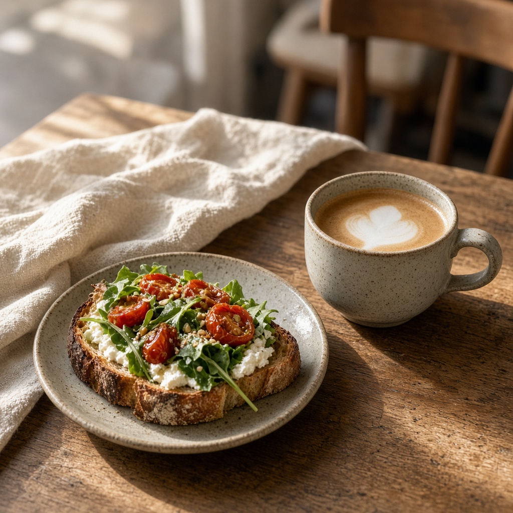 Tartine and a flat white